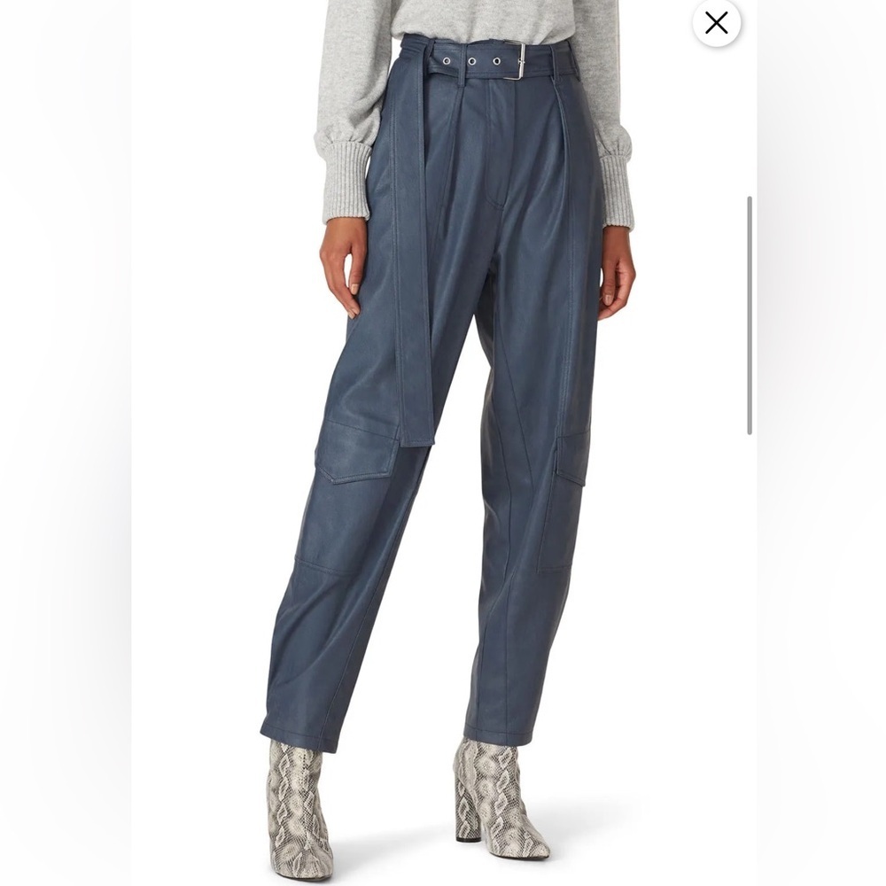 Tanya Taylor Megan High-Waisted Faux Leather Pants - Picture 2 of 6